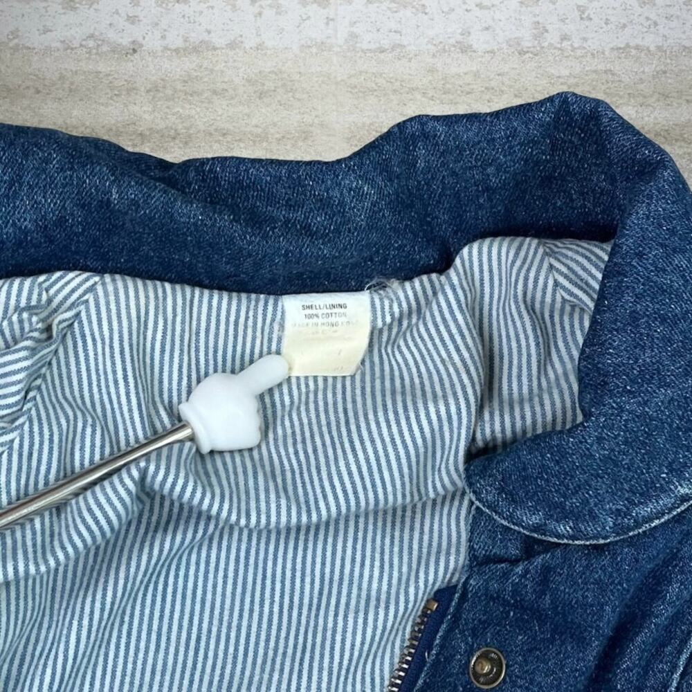 True Vintage 70s Jean Jacket Womens L Dark Wash Denim Button Up 100% Cotton - Picture 4 of 4